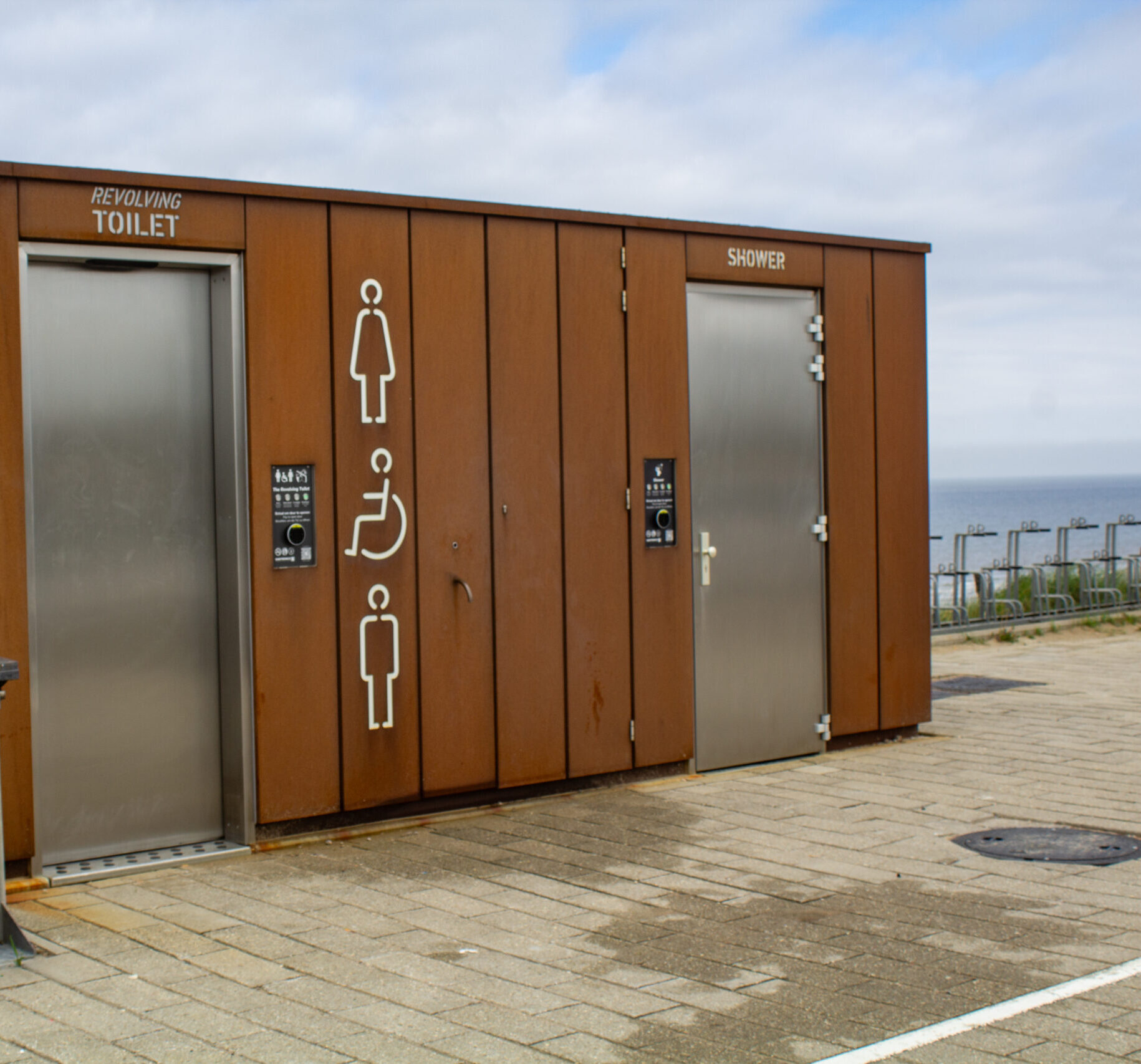 Corten steel unit in Zandvoort along the boulevard.