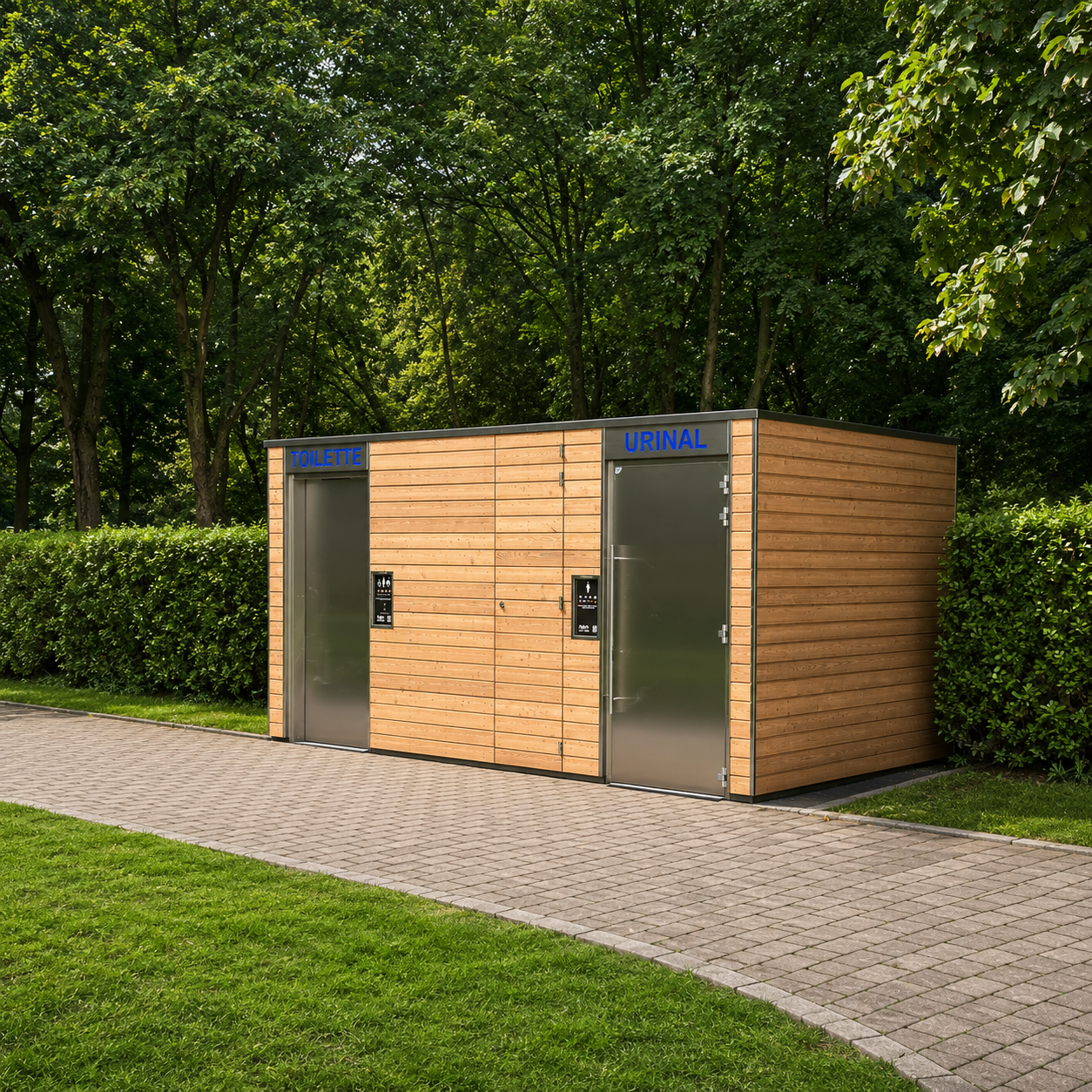 The Automatic public restroom in Wildeshausen park environment