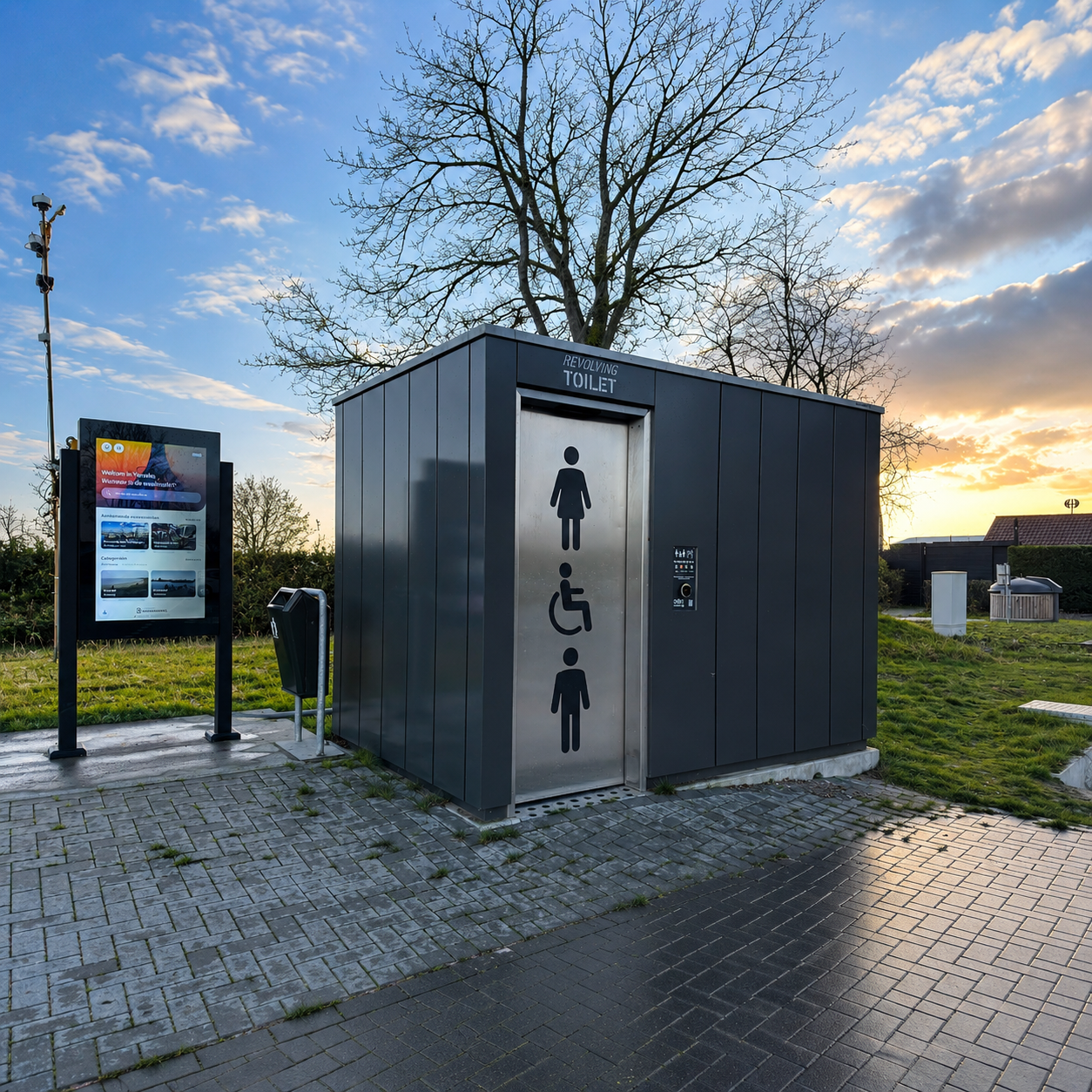 Public restroom at the parking area near the harbour of Yerseke