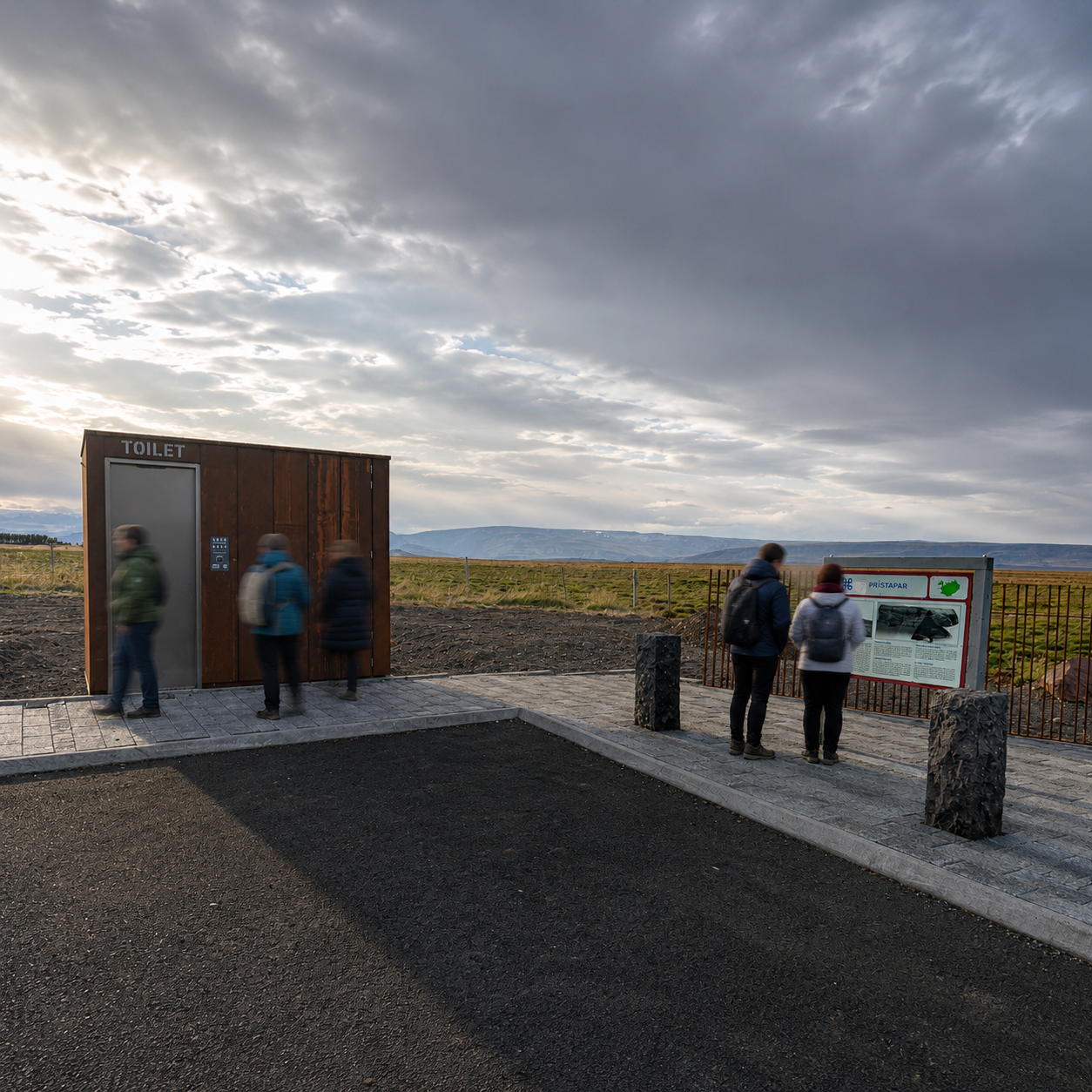 Openbaar toilet bij Þrístapar in Húnavatnshreppur, IJsland